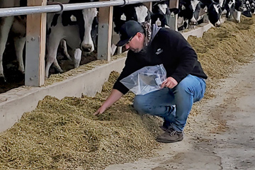 Photo of staff collecting samples