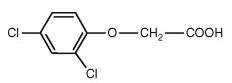 chemical structure diagram of 2,4-D herbicide
