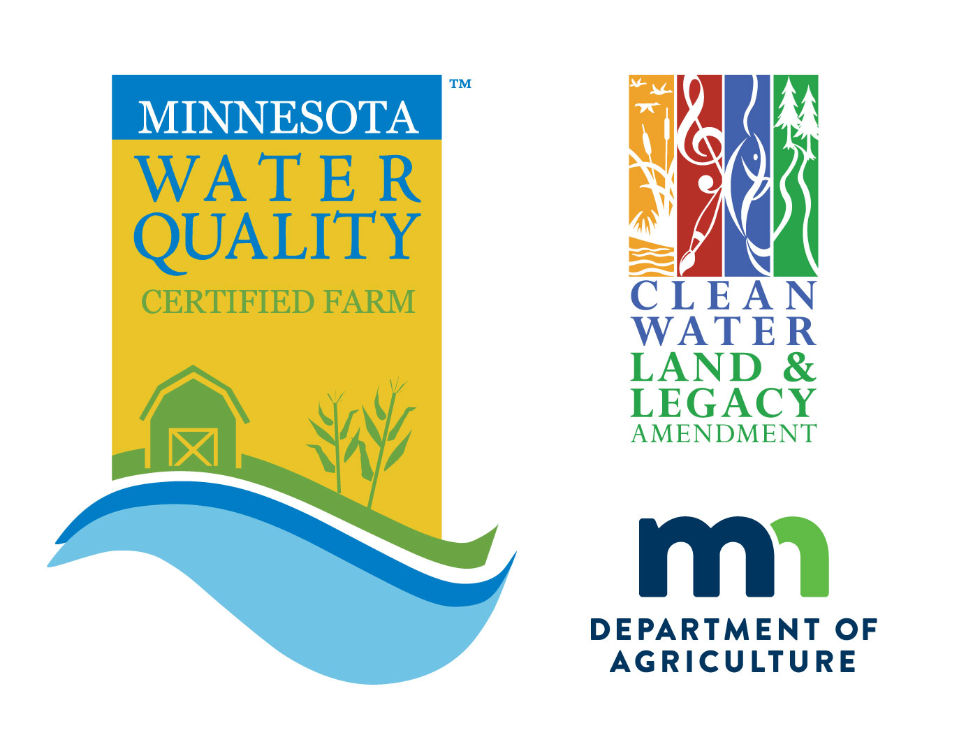 MAWQCP, MDA, and Clean Water Land & Legacy logos
