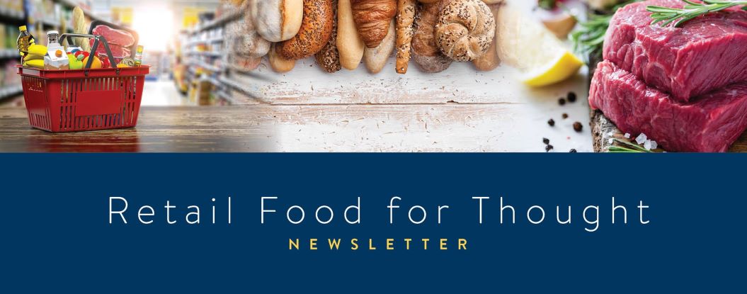 Retail Food for Thought Newsletter banner image with food items