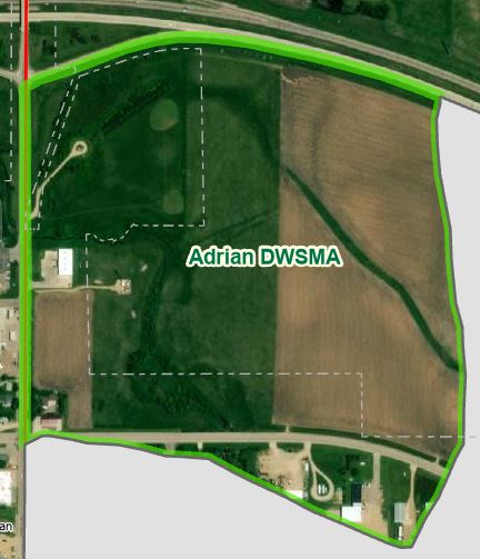 Aerial view of the Adrian DWSMA