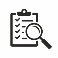 checklist vector with magnifying glass