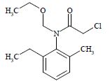 Chemical structure diagram of acetochlor