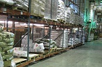 Food stored on pallet racking