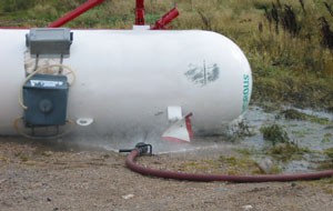 Damaged anhydrous ammonia tank
