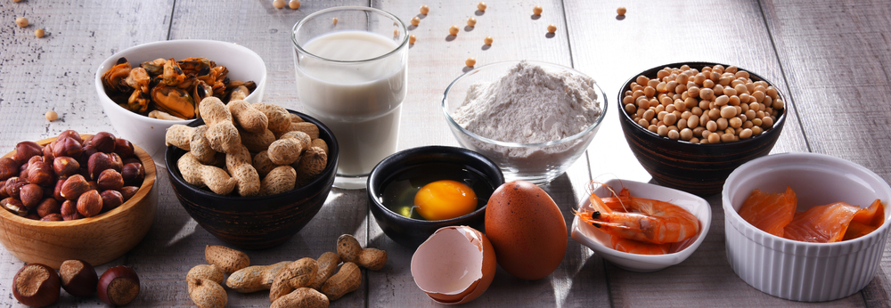 major food allergens (fish, eggs, bread, nuts, milk, grains, etc)