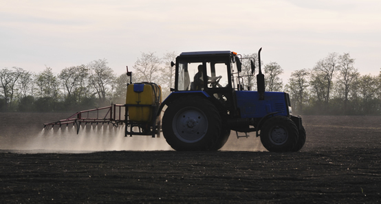 Liquid fertilizer being spread on farm land