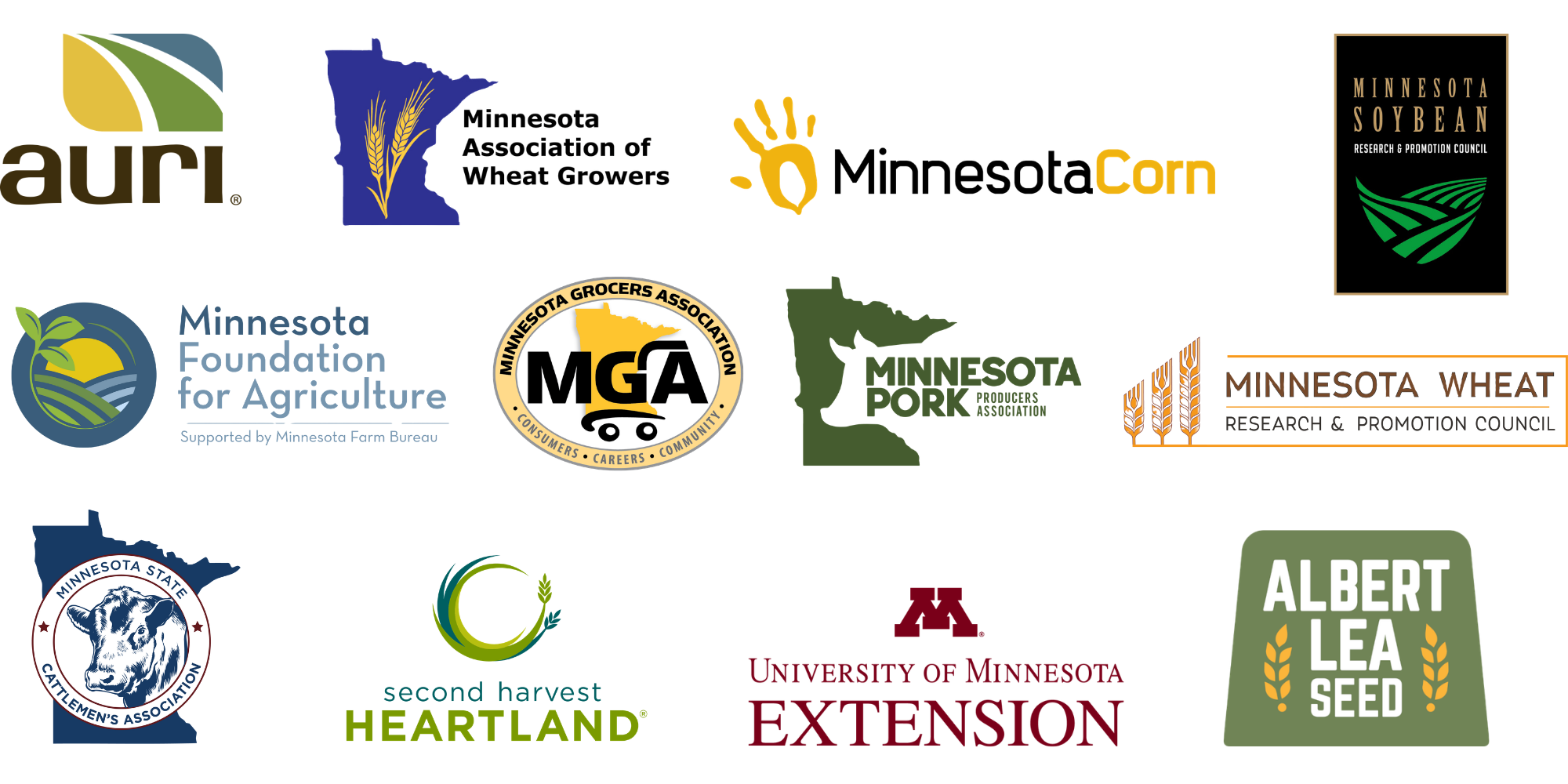 collage of logos of the farm suicide prevention campaign underwriters.