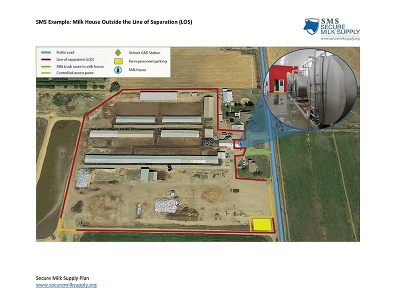 Description of photo showing milk house outside the line of separation is included in document. For more information contact 651-201-6599.