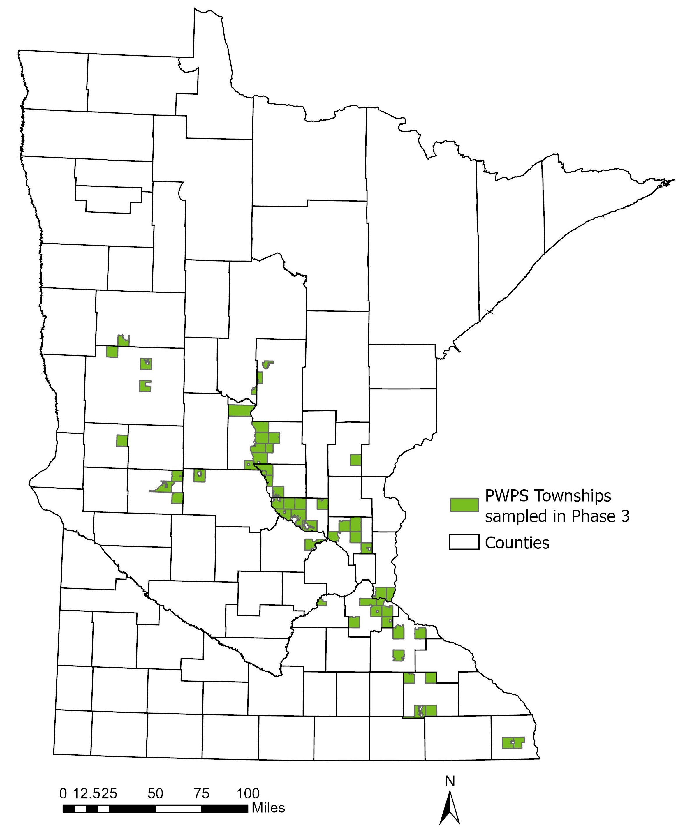 Map of townships sampled in Phase 3